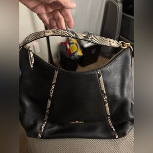 Michael Kors Purse. Black with snake skin trim